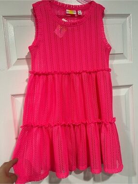 Epic Threads Bright Hot Pink Tiered Lace Dress
